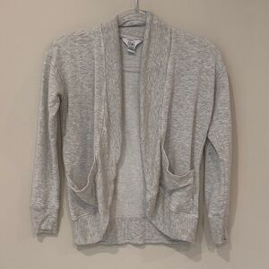 Athleta Heather Light Gray Open-Front Shawl Cardigan